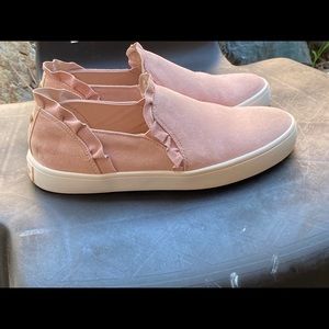 Kate Spade Suede Ruffle Slip on Sneakers